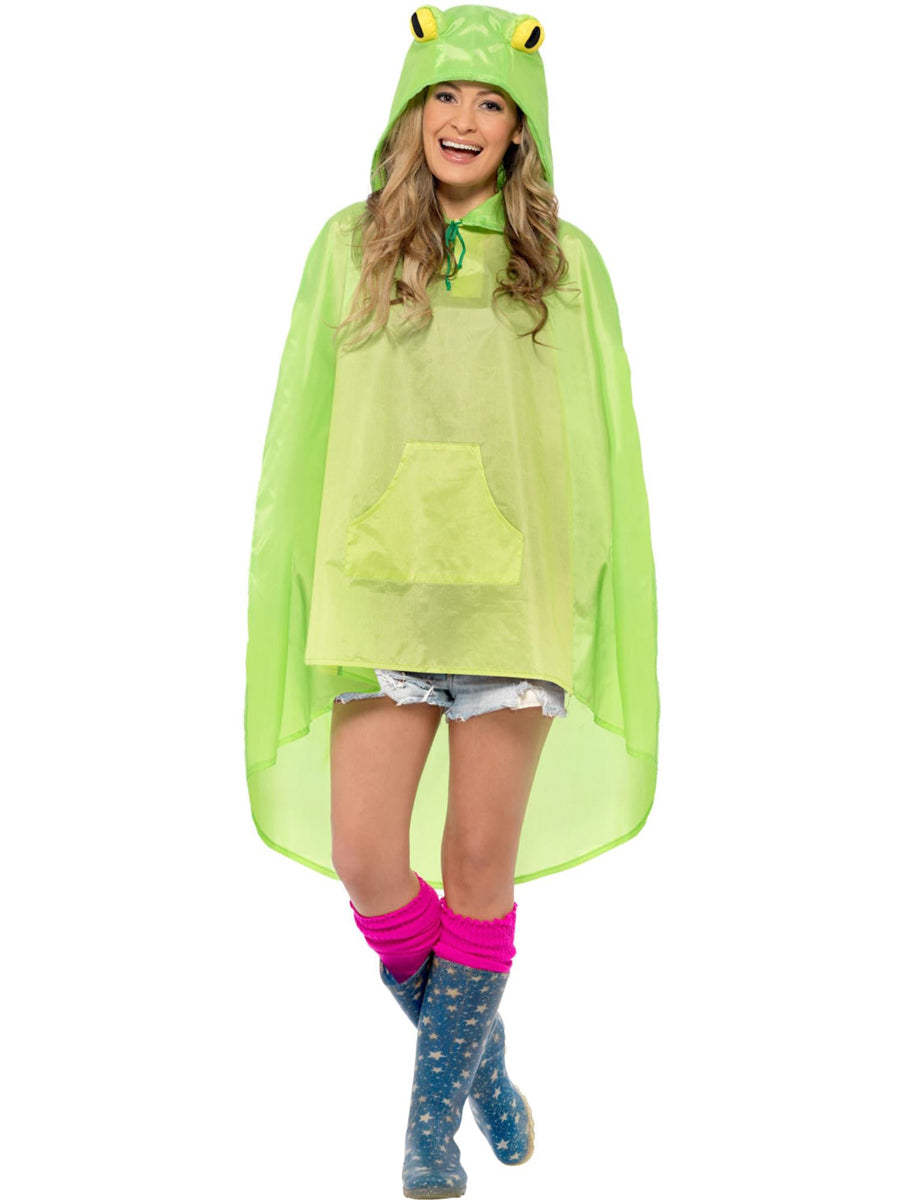 Green Frog Animal Costume Poncho for Women - Main Image
