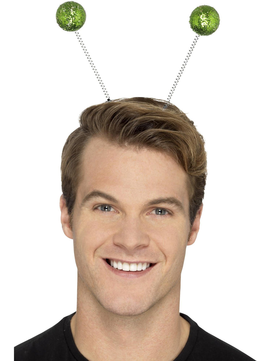 Green Alien Head Bopper Costume Headband - Alternate Image