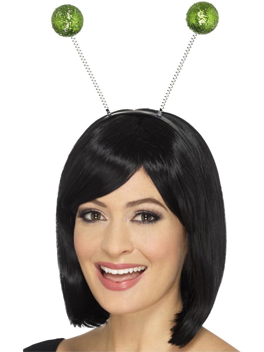 Green Alien Head Bopper Costume Headband - Main Image