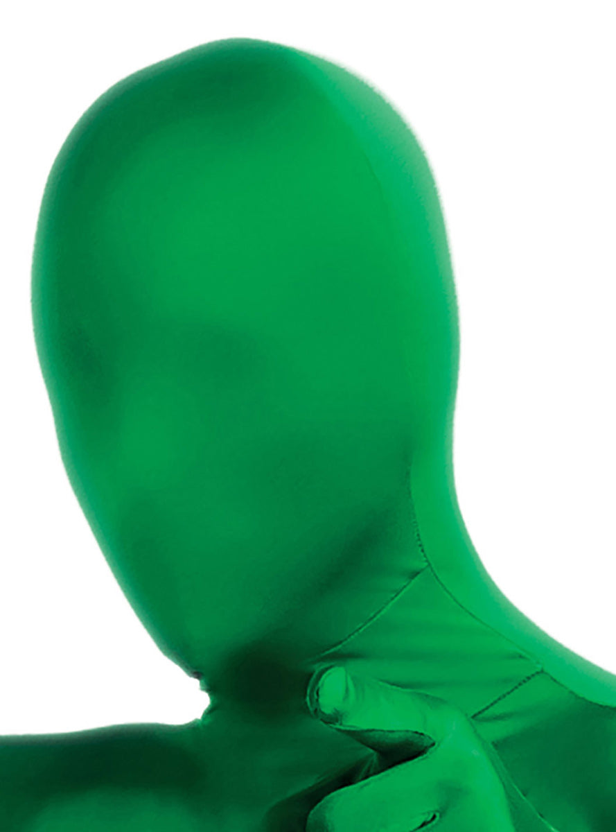 Green Second Skin Adults Full Head Lycra Costume Mask - Main Image
