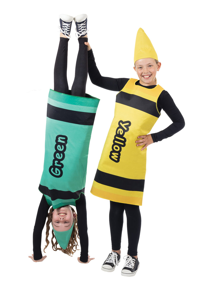 Green Crayon Kids Book Week Tabard Costume - Group Image