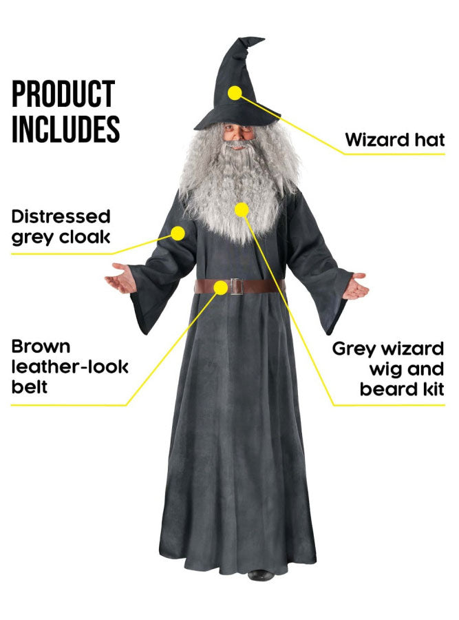 Mens Deluxe Grey Wizard Gandalf Lord Of The Rings Costume Details Image