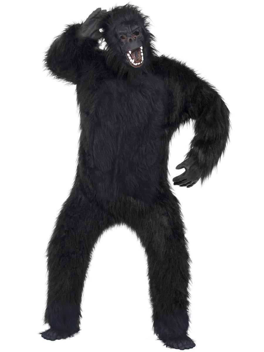 Adults hairy black gorilla animal suit costume - Alternative image