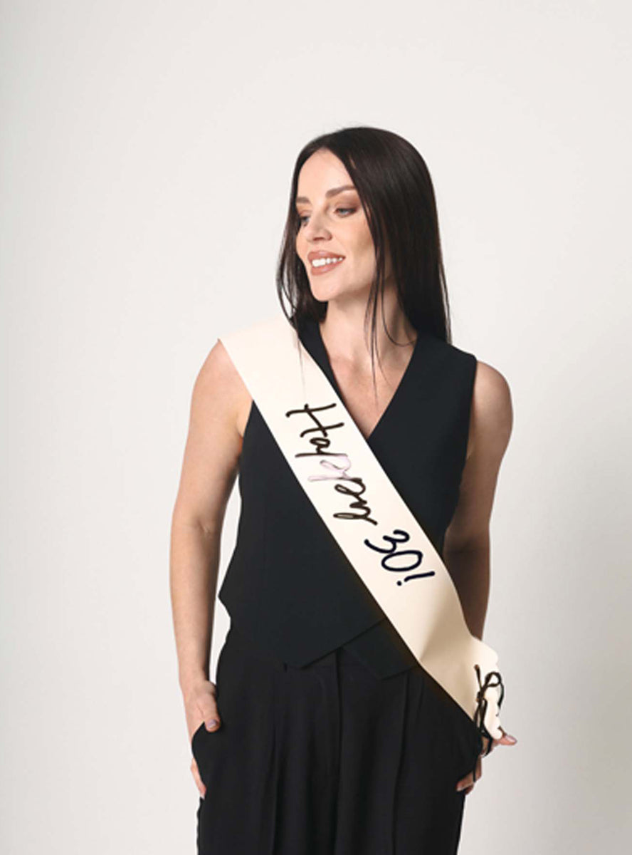 Happy 30th Pink Milestone Birthday Party Sash - Main Image