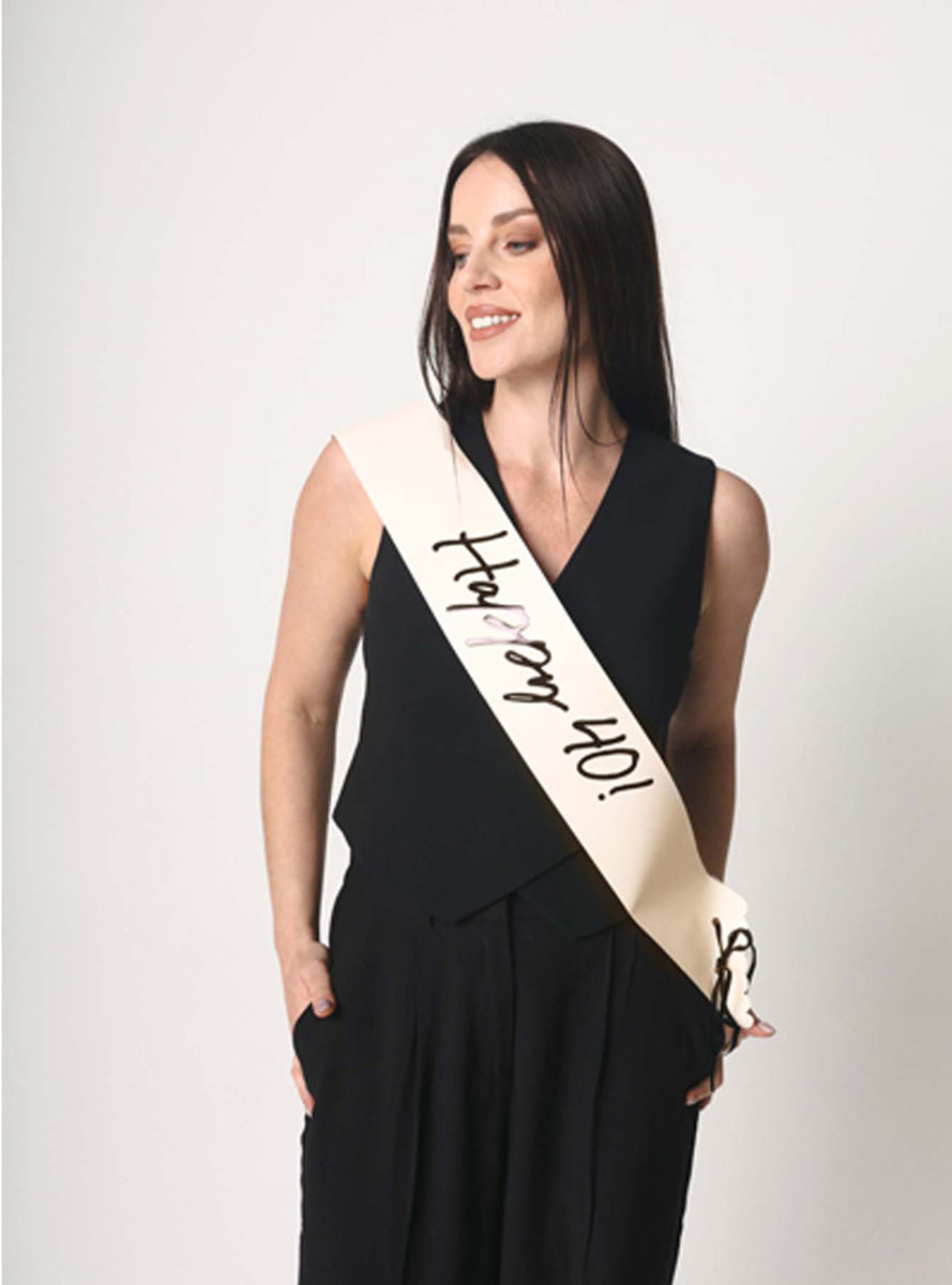 Happy 40th Pink Milestone Birthday Party Sash - Main Image