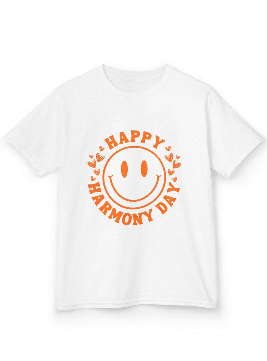Happy Harmony Day Smiley Teens White Shirt