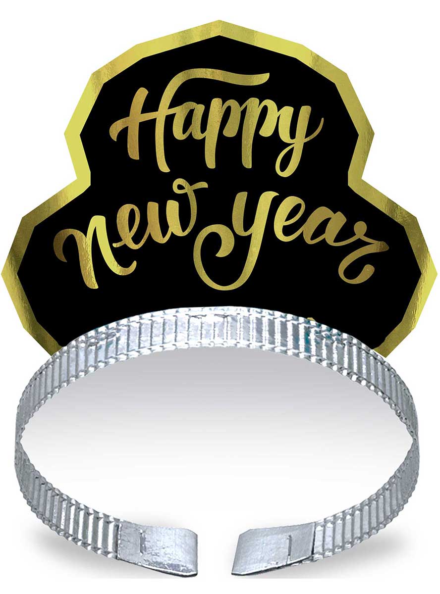 Black And Gold Happy New Year 50 Pack Tiaras