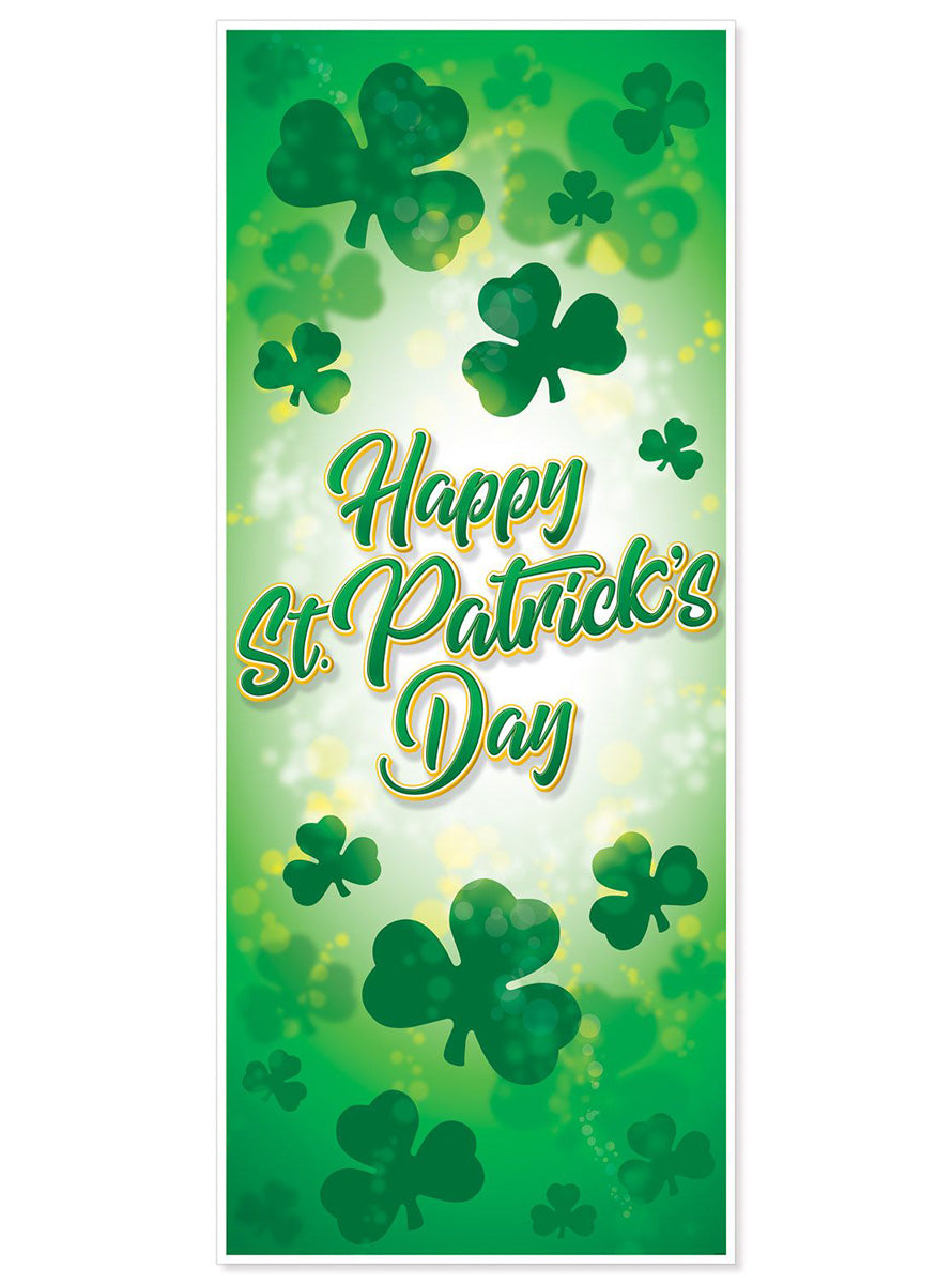 Happy St Patricks Day Green Shamrock Door Cover - Main Image