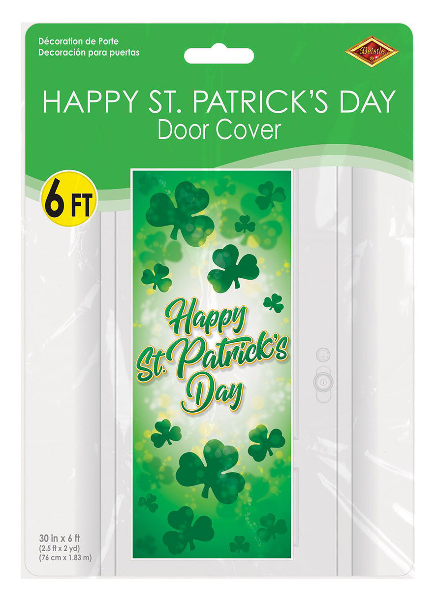 Happy St Patricks Day Green Shamrock Door Cover - Packaging Image