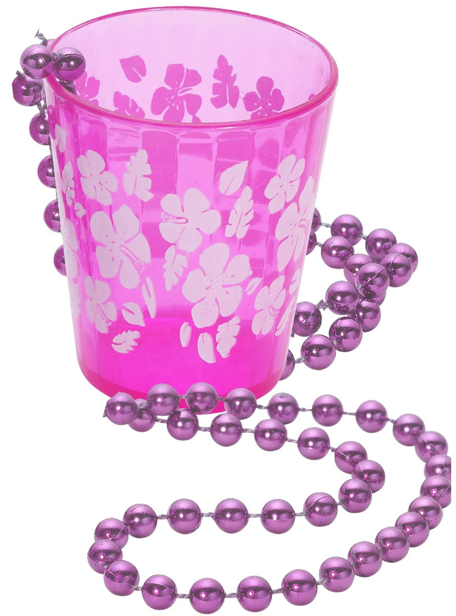 Hens Night Pink Hawaiian Shot Glass Necklace