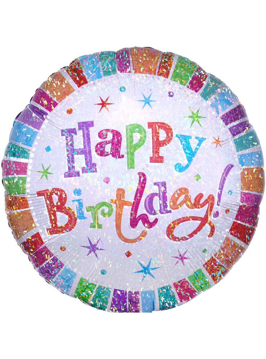 Holographic Happy Birthday Balloon - Main Image