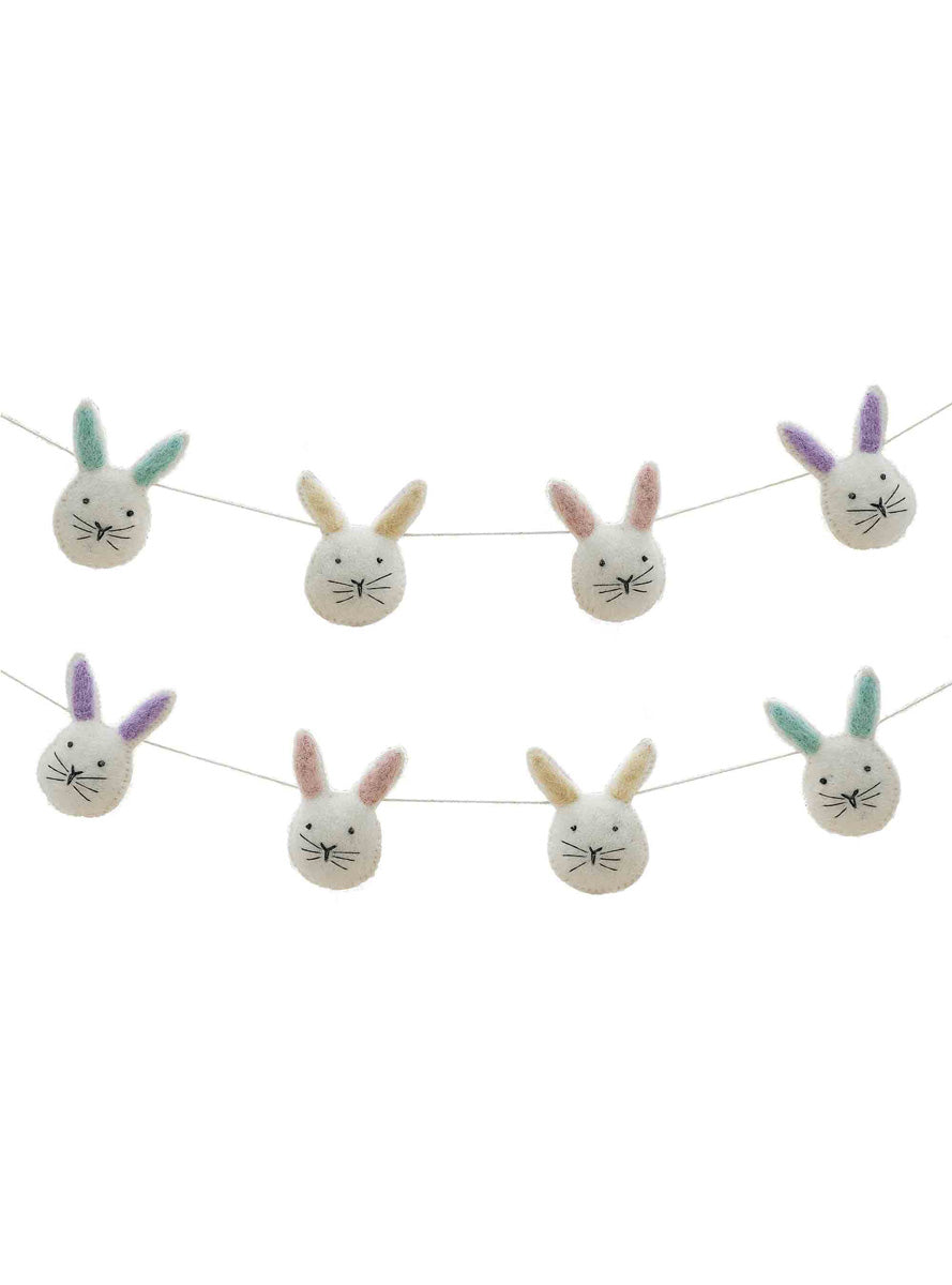 Hop Hop Hooray 150cm Long Felt Easter Bunny Fabric Bunting – Main Image