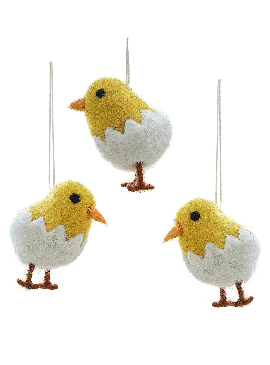 Hop Hop Hooray 3 Pack Felted Easter Chicken Hanging Decorations – Main Image