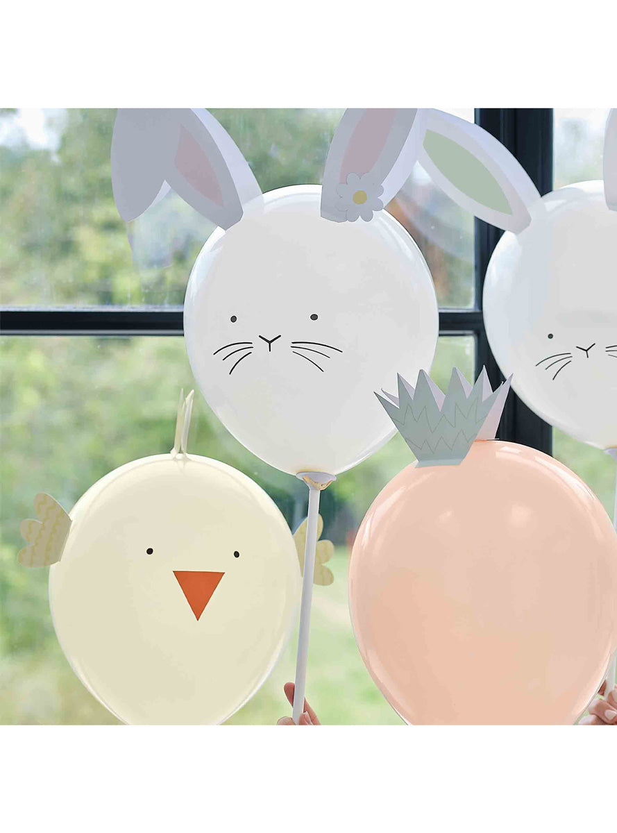 Hop Hop Hooray 5 Pack Easter Bunny And Chickens Balloons - Close Image