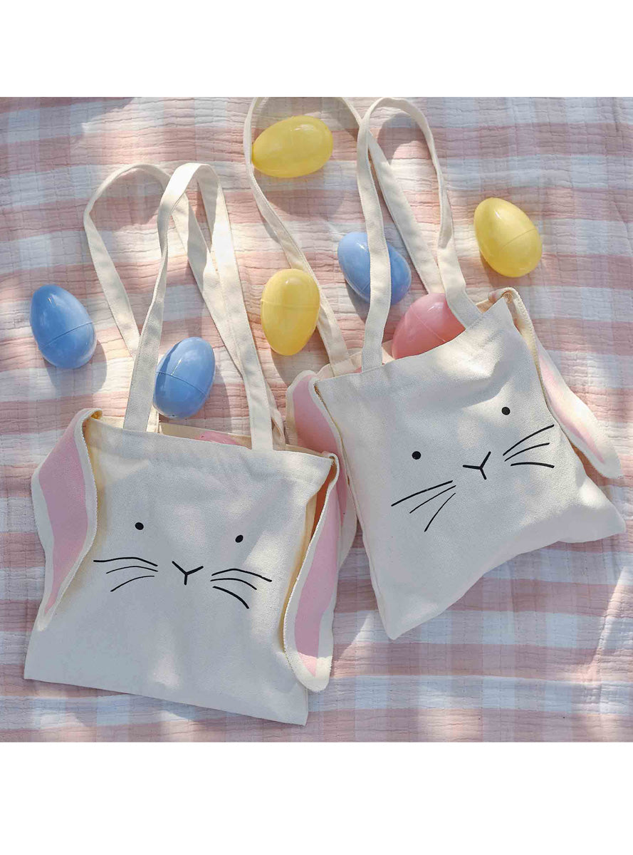 Hop Hop Hooray Easter Bunny Canvas Tote Bag – Lifestyle Image 1