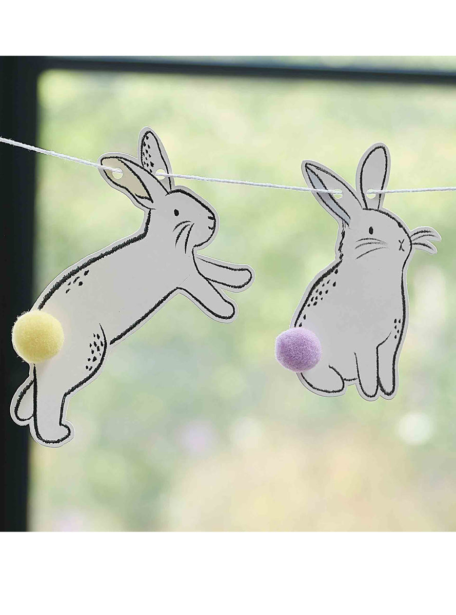 Hop Hop Hooray Easter Bunny Bunting Decoration – Close Image