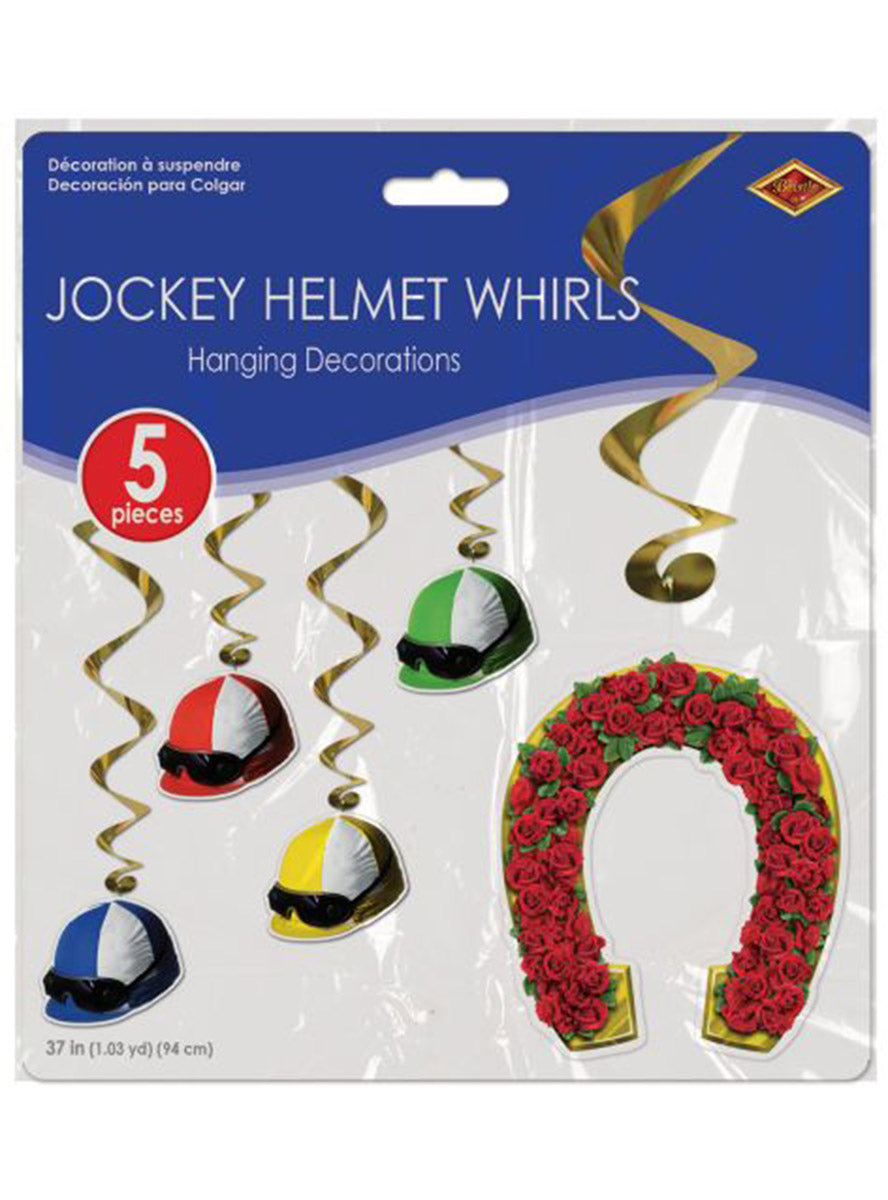 Race Day Jockey Hanging Whirl Decorations - Packaging Image
