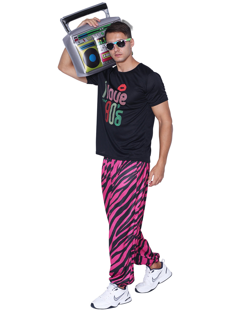 Alternative image of I Love The 80s Mens Pink Zebra Print Costume