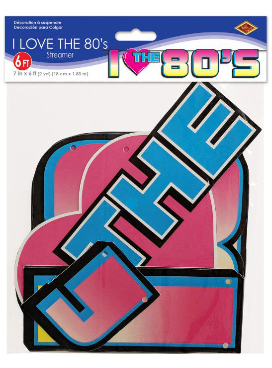 I Love the 80s Banner Decoration - Packaging Image