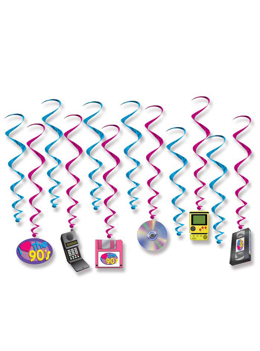 I Love the 90s Hanging Whirl Decorations - Main Image