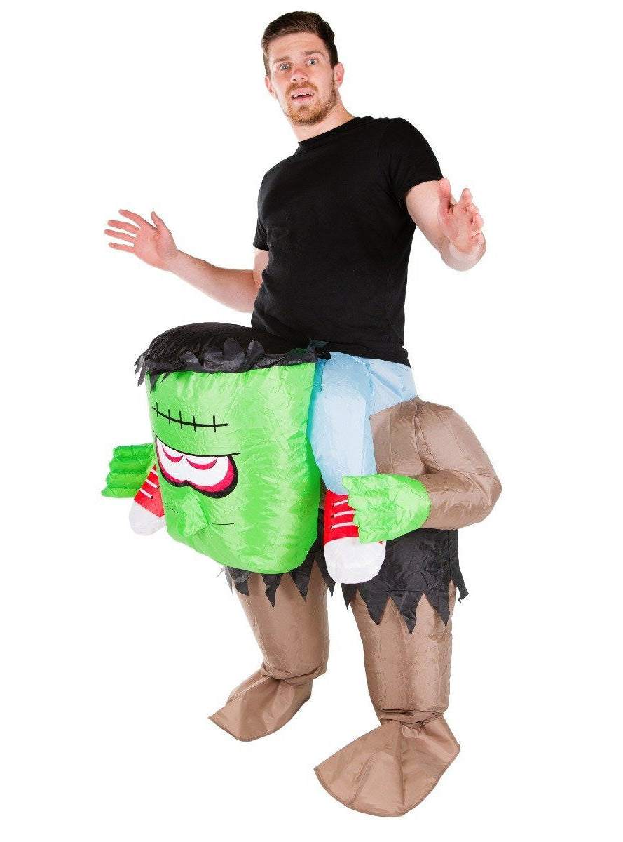 Inflatable Adults Lift Up Frankenstein Monster Halloween Costume - Main Image