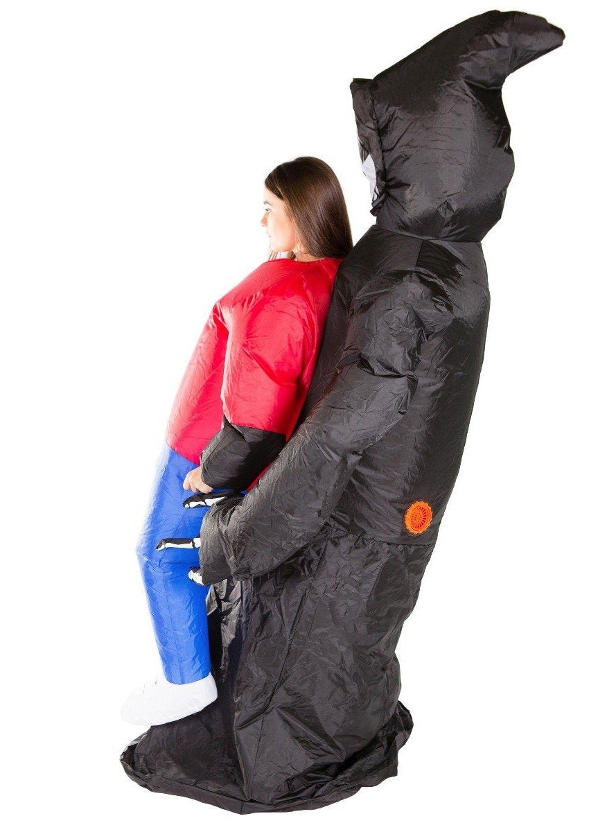 Inflatable Adults Lift Up Grim Reaper Halloween Costume - Side Image