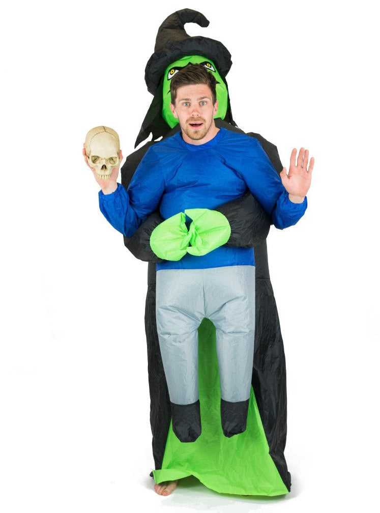 Inflatable Lift You Up Witch Adults Halloween Costume - Front Image
