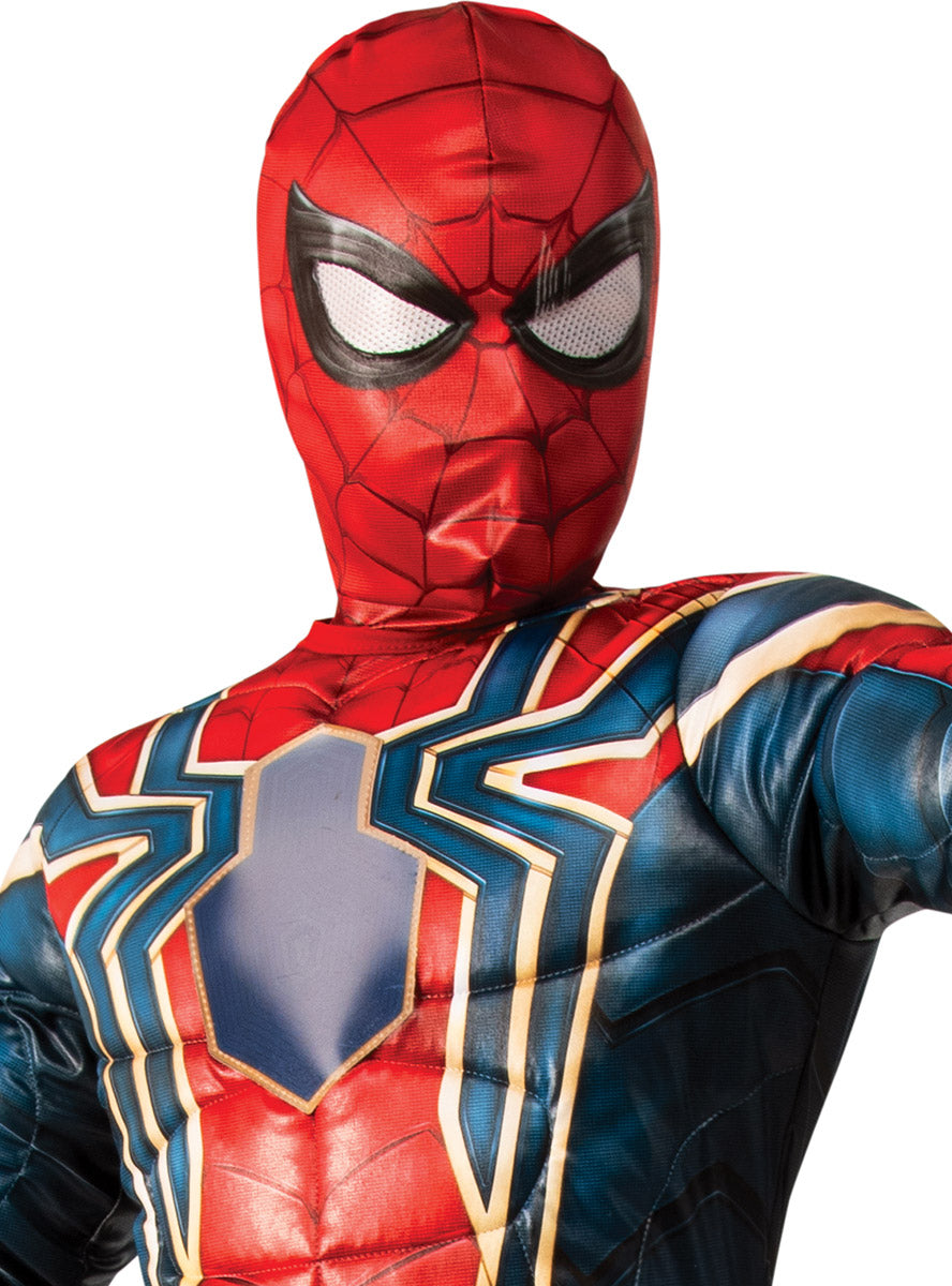 Boys Premium Iron Spiderman Muscle Chest Superhero Costume - Close Image 1