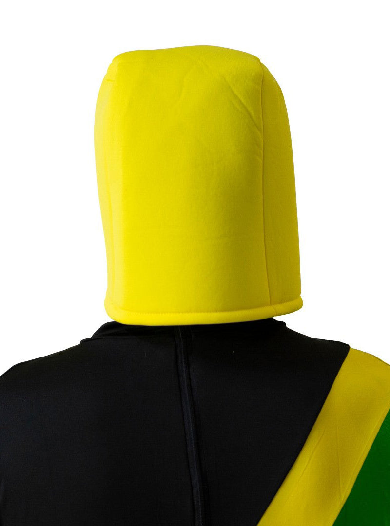 Jamaican Bobsled Team Novelty Yellow Costume Helmet - Back Image