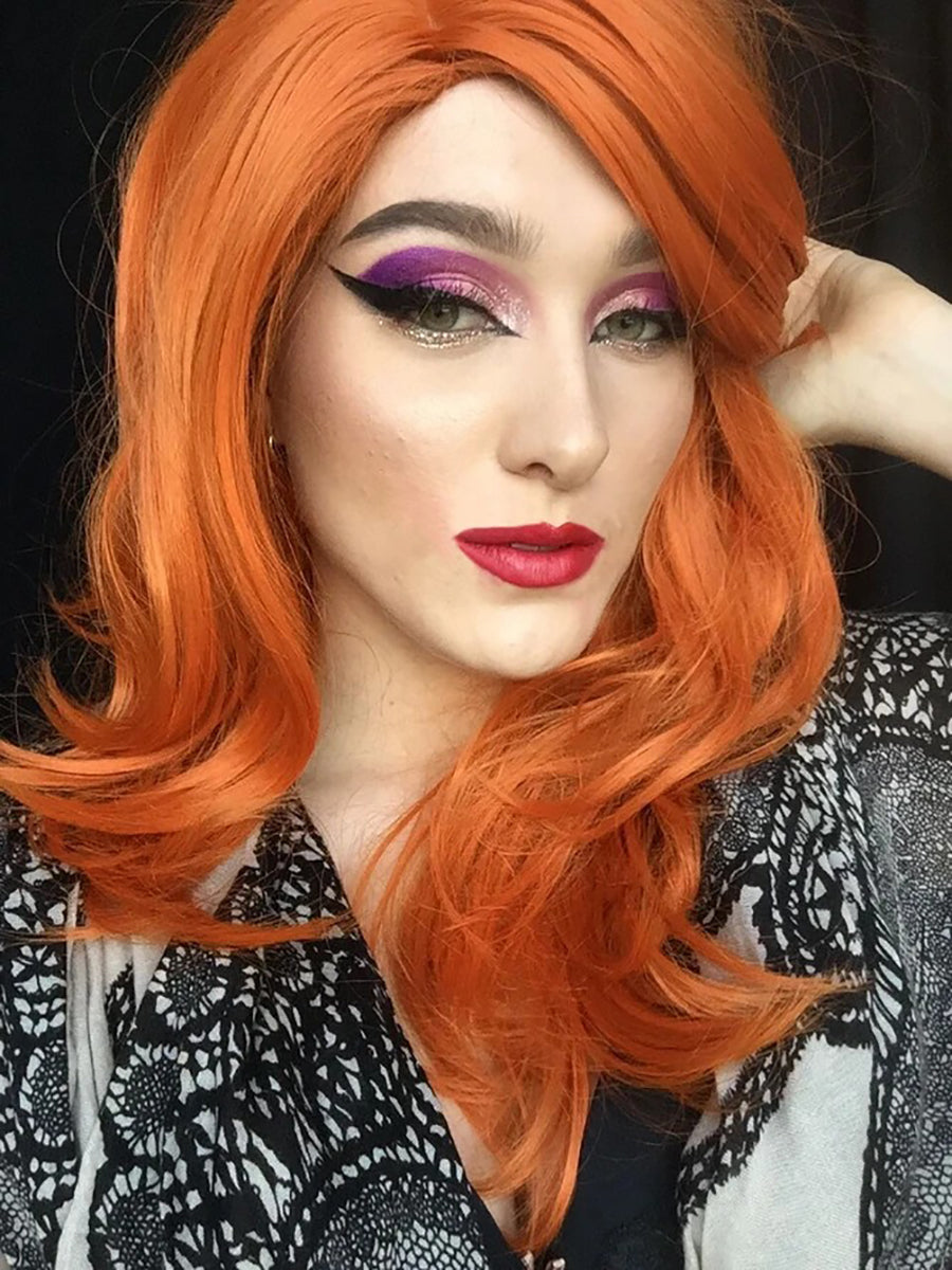 Jessica Rabbit Orange Wavy Costume Wig