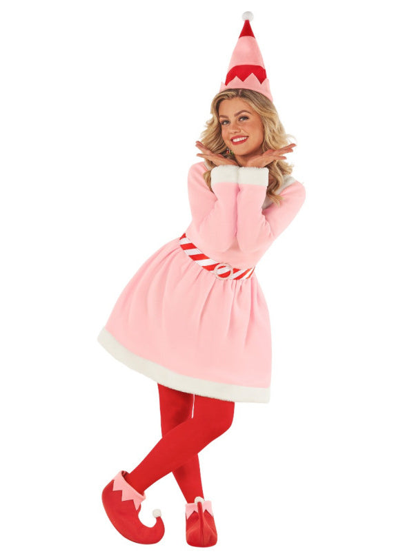 Womens Pink Jovi Elf Christmas Costume Alternative Image 2