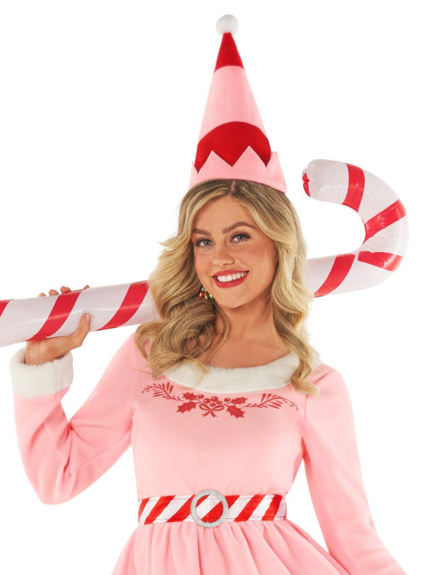 Womens Pink Jovi Elf Christmas Costume Close Image