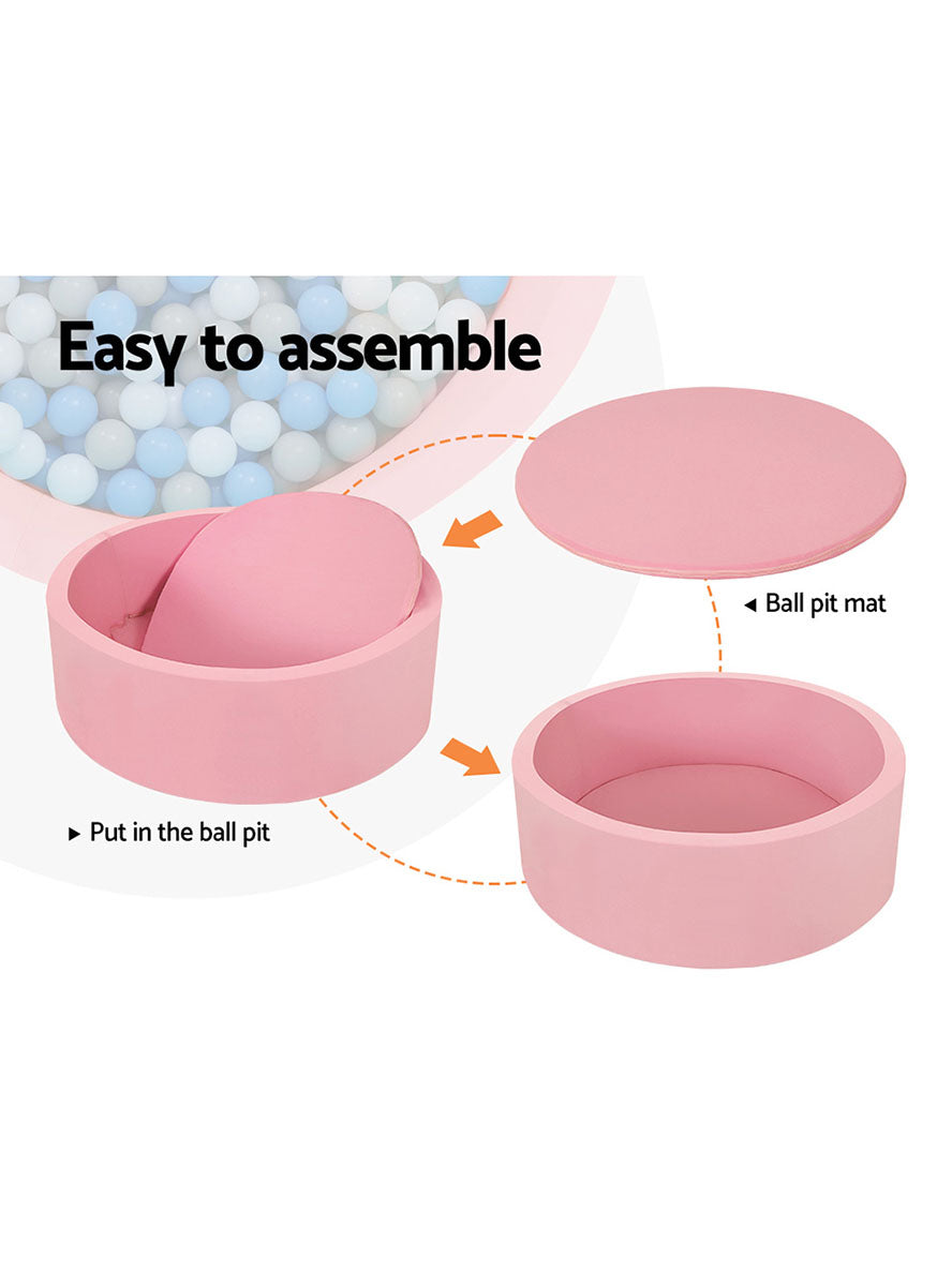 Keezi Kids Pink Foam Round Ball Pit - Info Image 1