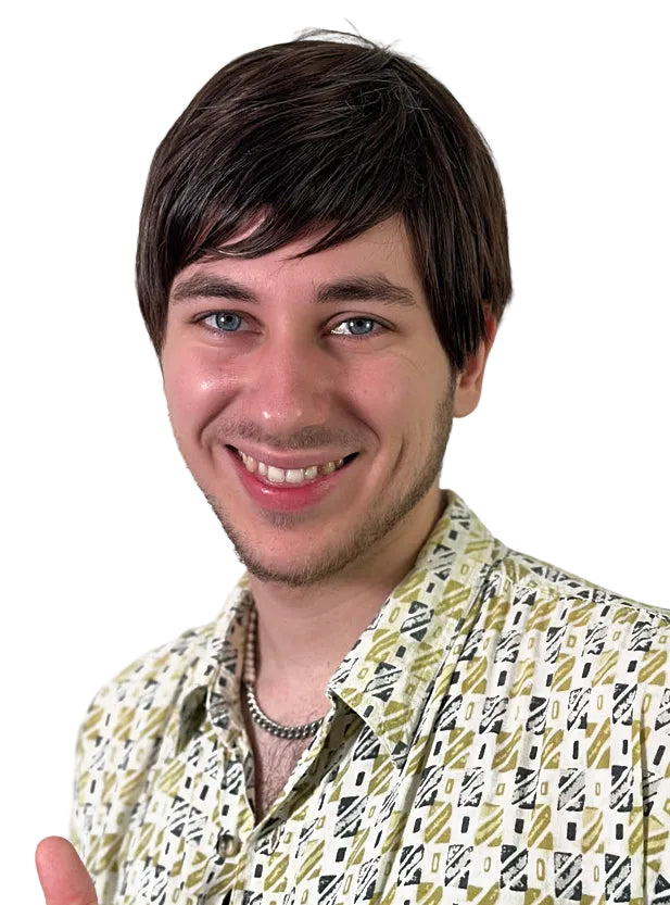 Kel Mens Short Brown Hippie Costume Wig - Main Image