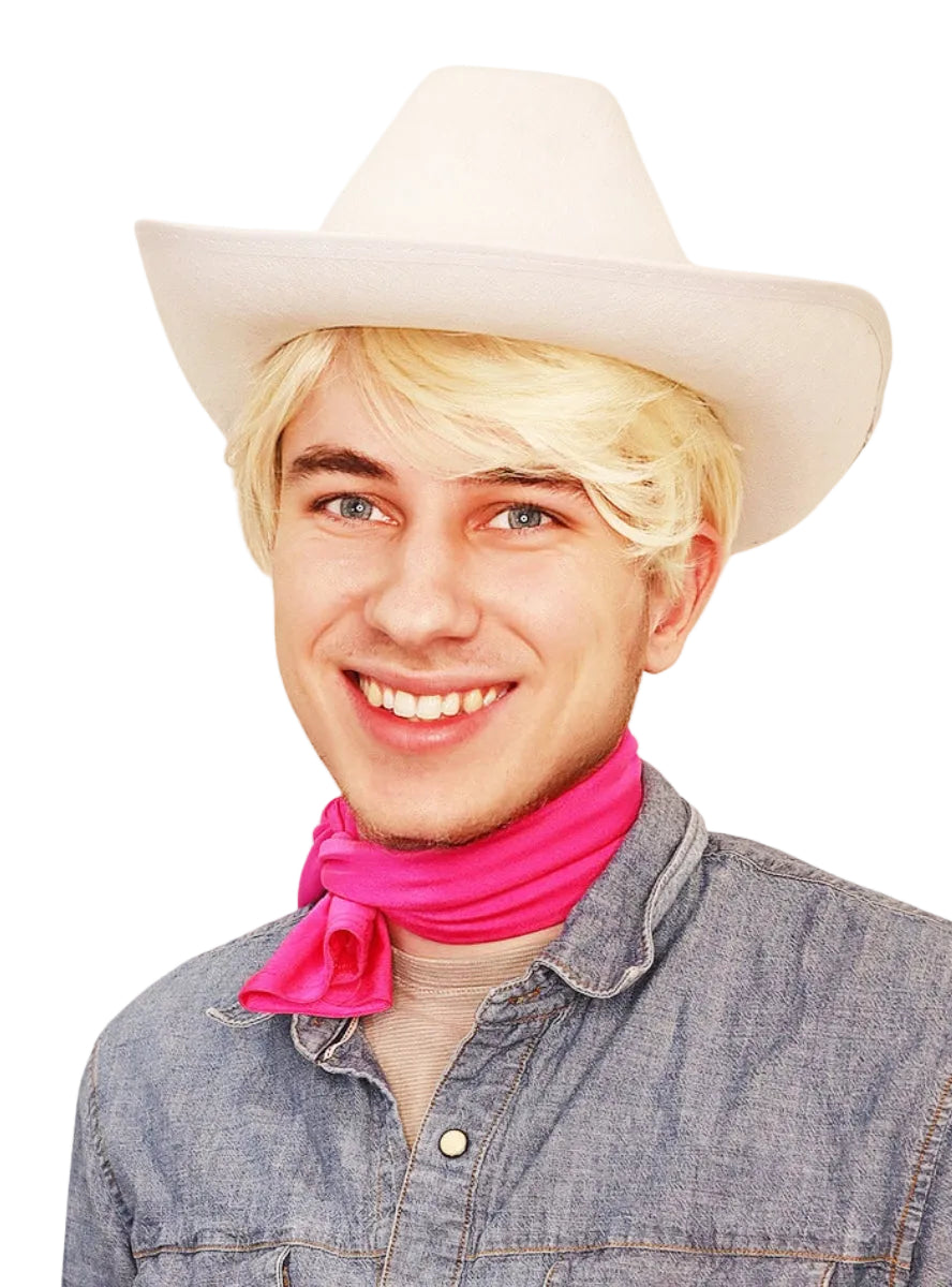 Ken Mens Short Blonde Costume Wig - Alternative Image