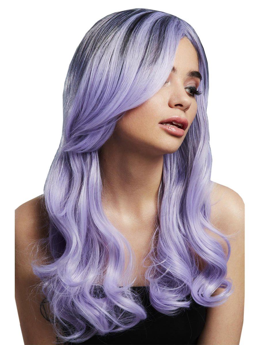 Womens Deluxe Lilac True Blend Wavy Fashion Wig With Dark Roots - Main Image
