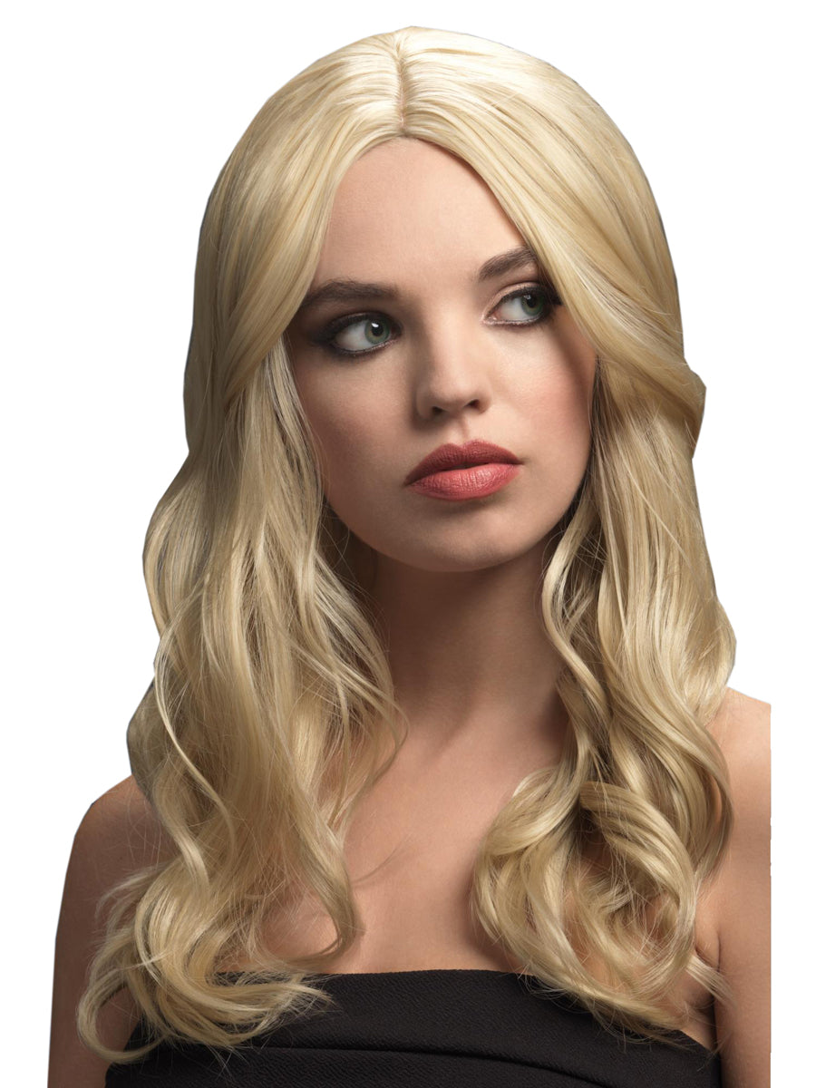 Womens Deluxe Dark Blonde Wavy Heat Resistant Fashion Wig - Main Image