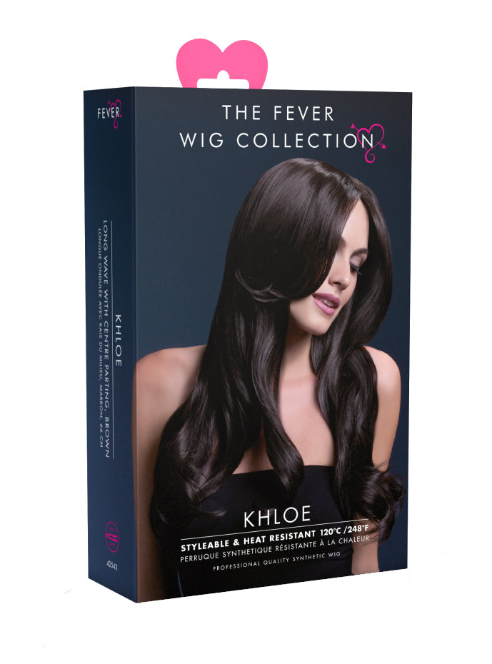 Womens Deluxe Dark Brown Wavy Heat Resistant Fashion Wig - Packaging Image