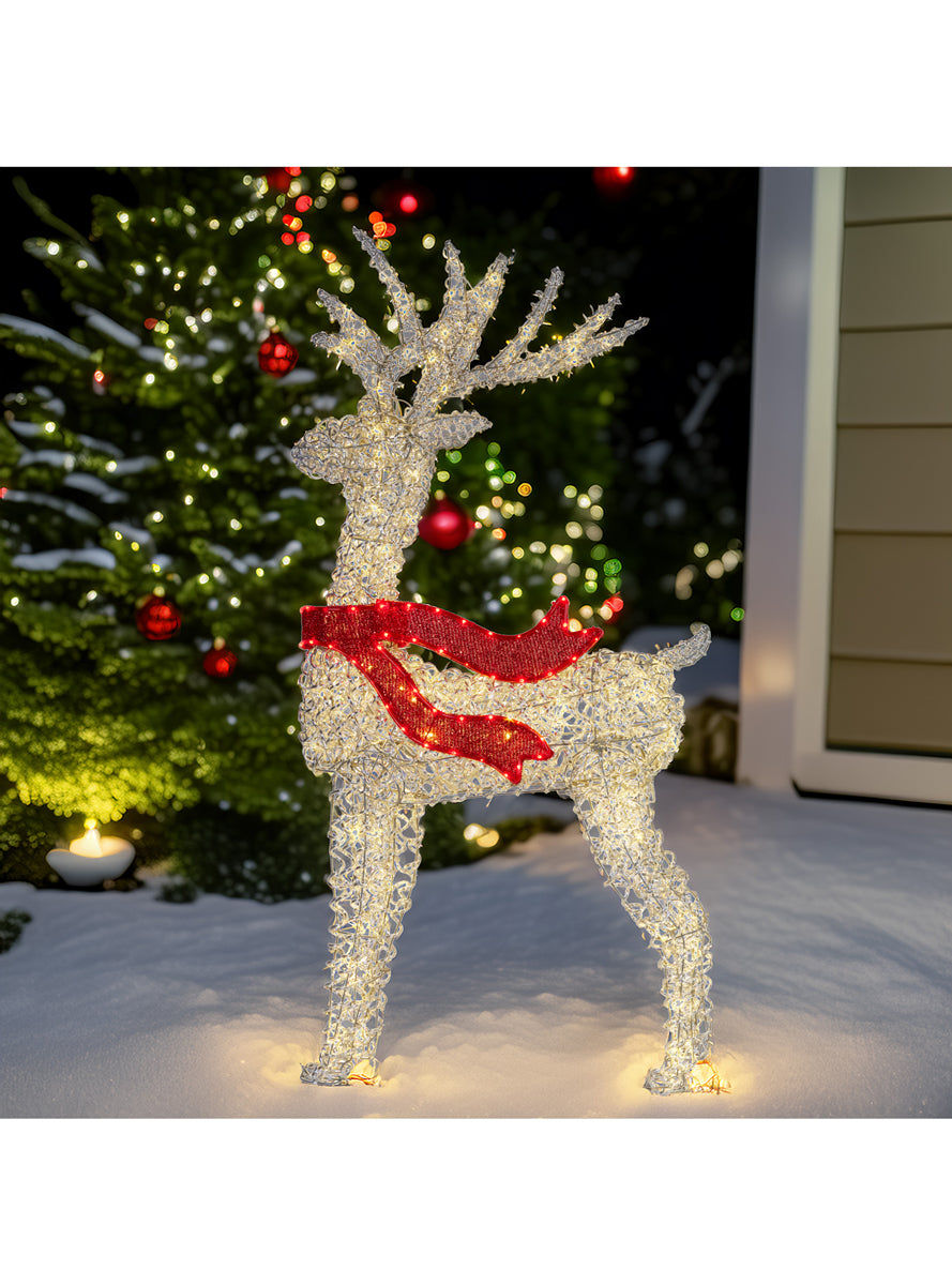 LED Light Up Warm White Reindeer Decoration 150cm - Alternate Image 1