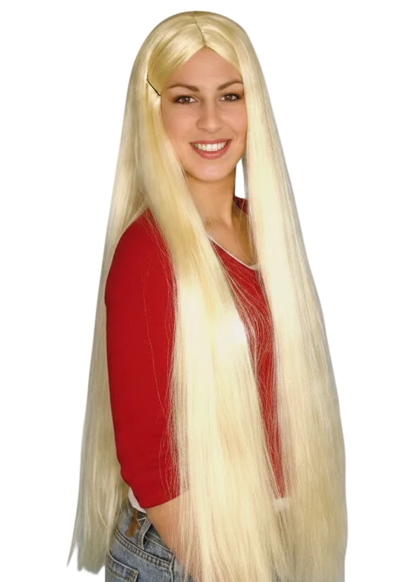 Womens Long Blonde Lady Godiva 36 Inch Costume Wig - Main Image