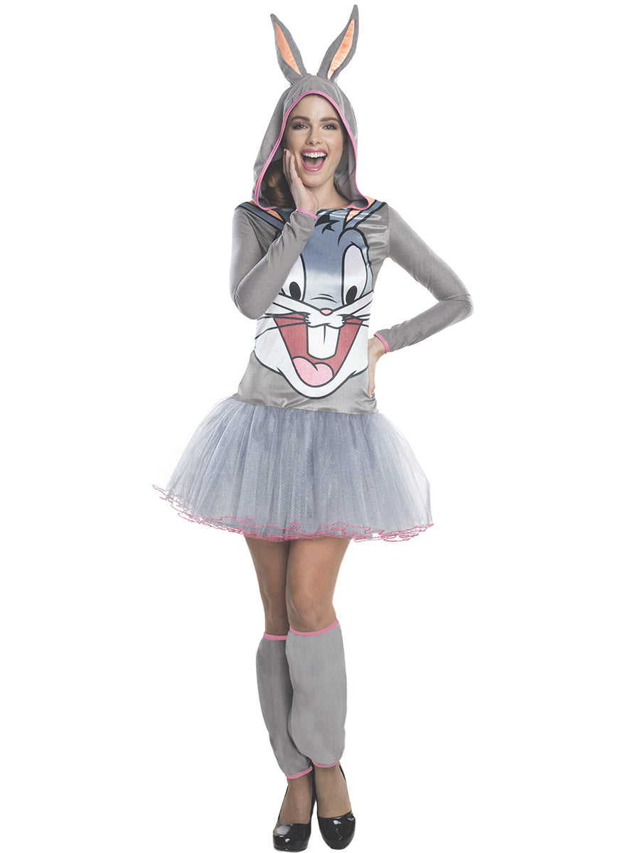 Image of Looney Tunes Womens Hooded Bugs Bunny Costume - Main Image