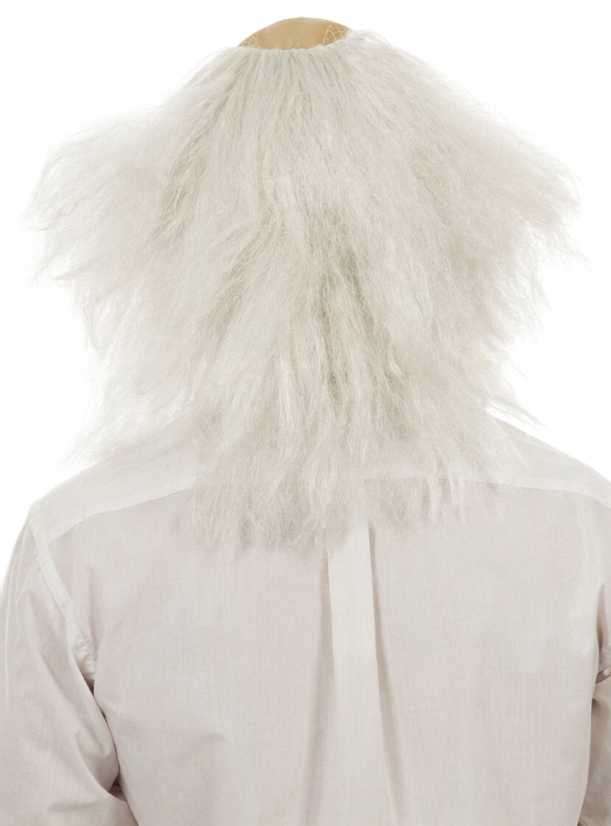 Mad Scientist Mens White Costume Wig With Bald Top - Back Image