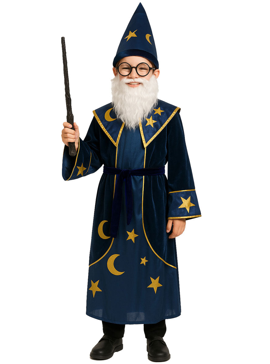 Boys Celestial Blue Magical Wizard Costume