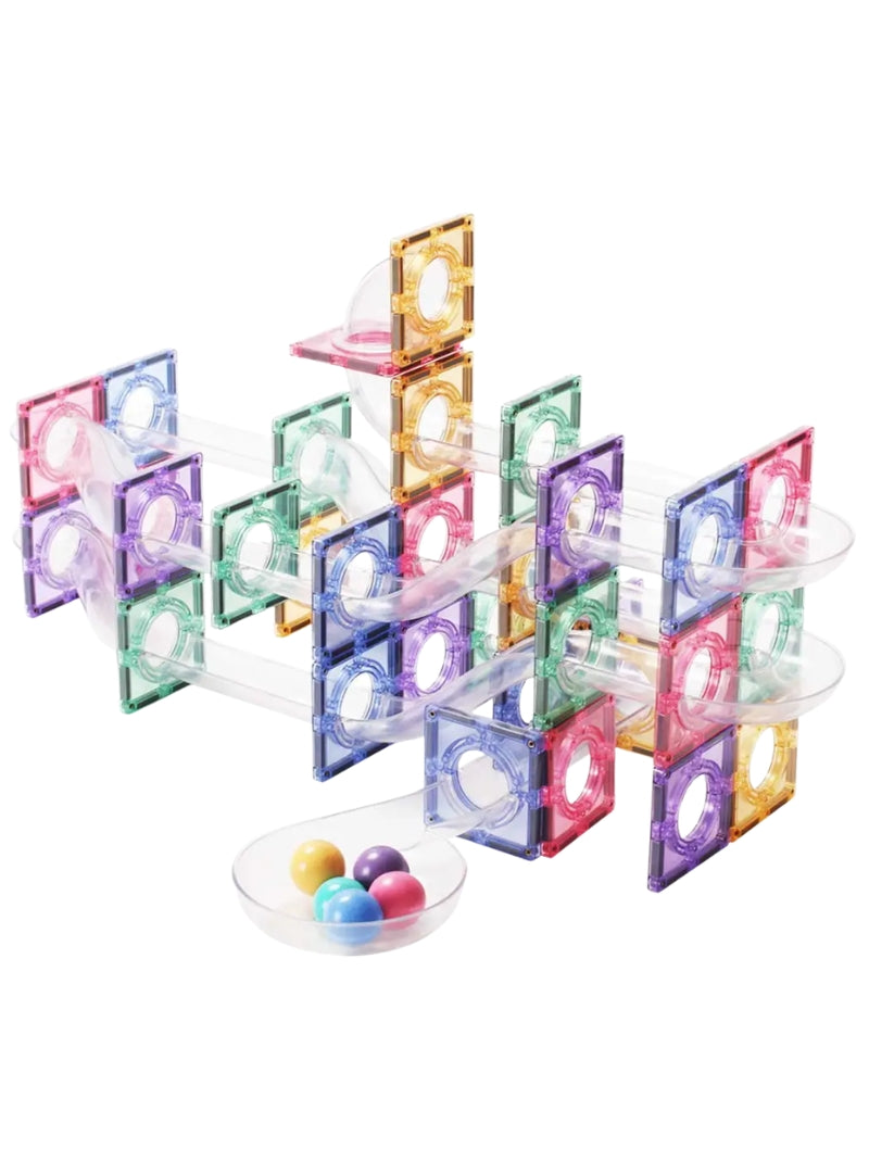 Magnetic Tiles 80 Piece Pastel Rainbow Marble Run - Alternative Image 4