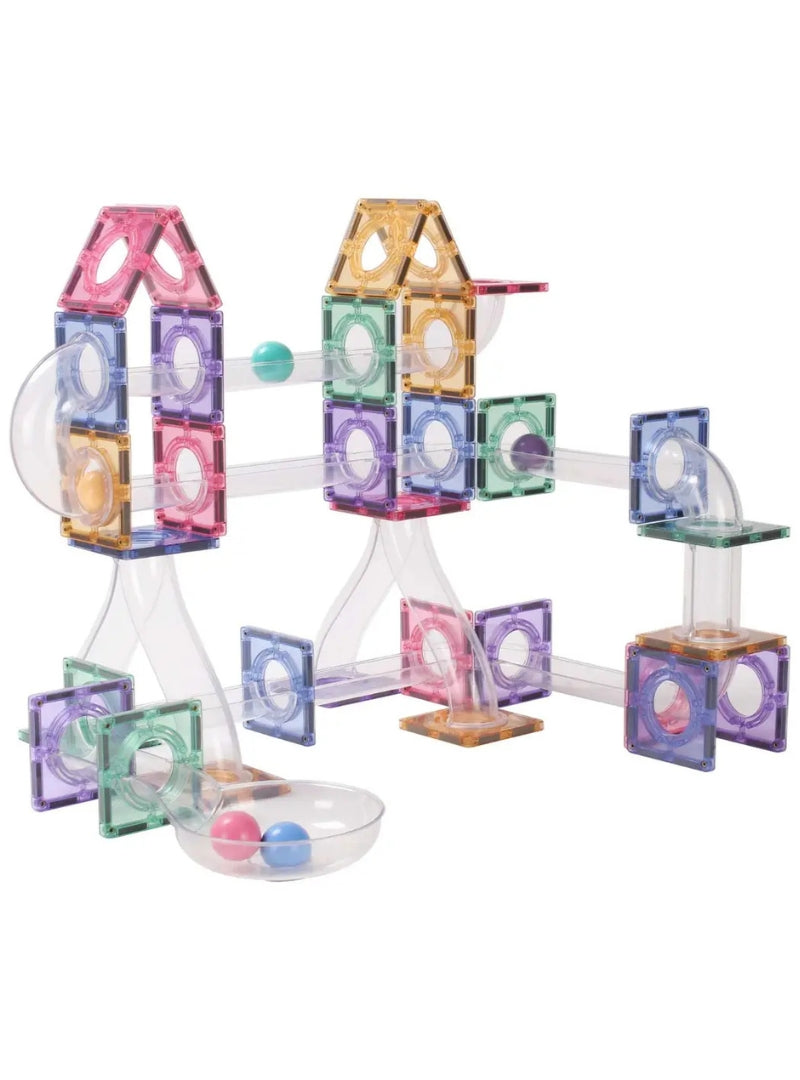 Magnetic Tiles 80 Piece Pastel Rainbow Marble Run - Alternative Image 5