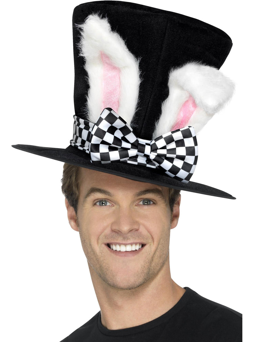 Mens March Hare Black Costume Top Hat - Main Image