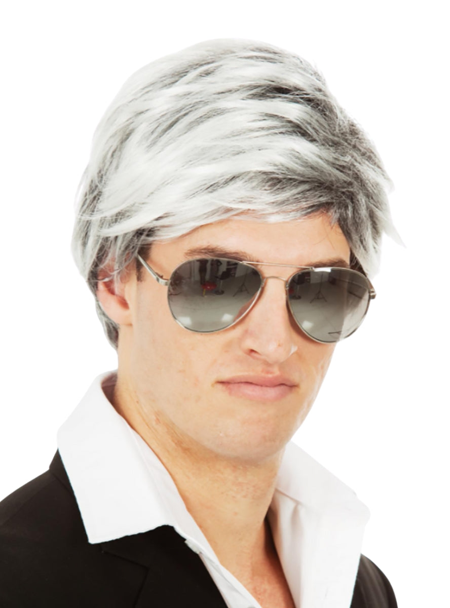 Mature Star Mens Grey Old Man Costume Wig - Alternative Image