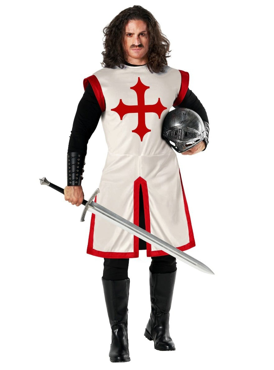 Medieval Mens White Knight Costume - Alternative Image 2