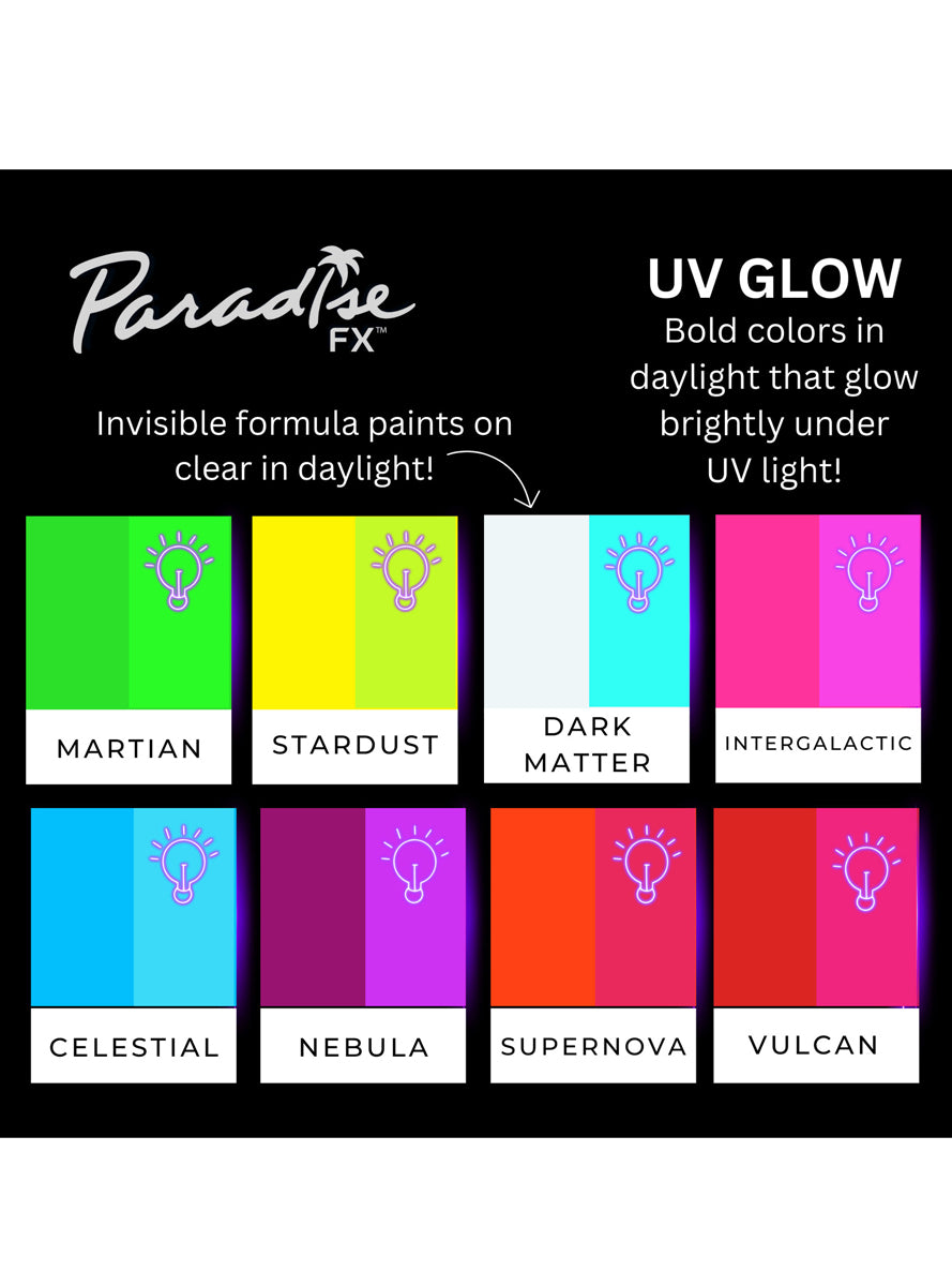 Mehron Paradise Makeup AQ 8 Colour Neon UV Pro Palette - Alternative Image 5
