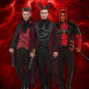 Image of men in devil costumes